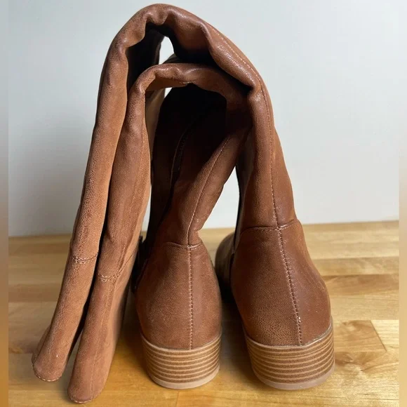 MIA Marri Tall Distressed Faux Leather Heeled Boot - Picture 8 of 12